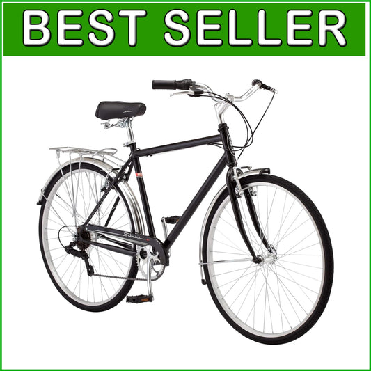 7-Speed Unisex Hybrid Bike with Retro Steel Frame and Cargo Rack for Easy Riding