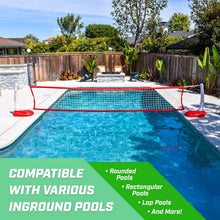 Load image into Gallery viewer, Splash Net PRO Adjustable Pool Volleyball Net with 2 Ball Set - Red, White, Blue