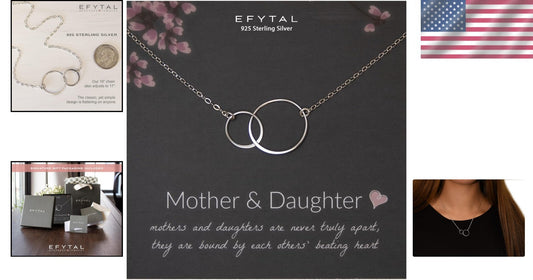 Elegant Infinity Circle Necklace - 19" Sterling Silver Mother & Daughter Gift