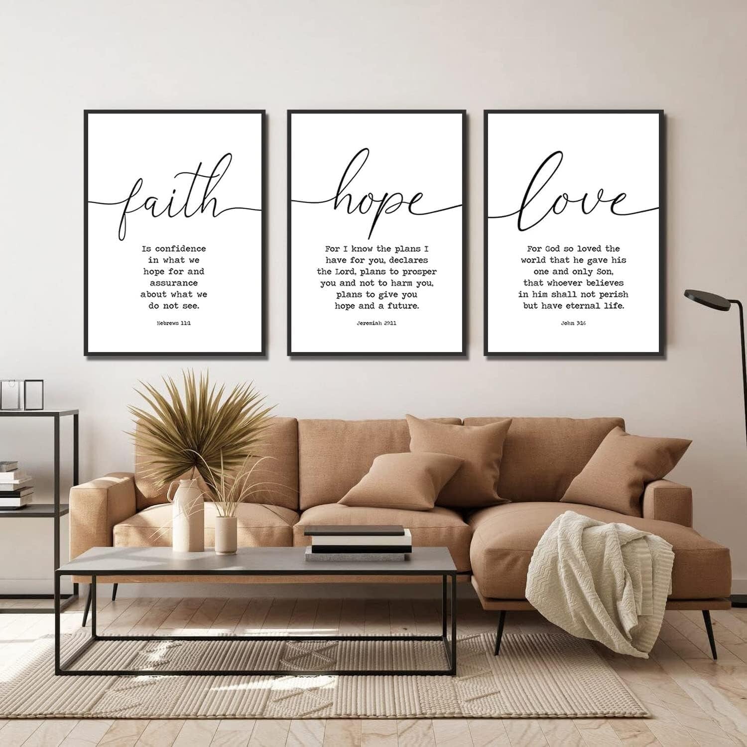 3-Piece Serenity Prayer Large Canvas Wall Art - Inspirational Christian Decor