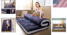 Load image into Gallery viewer, Quilted Twin Floor Mattress in Moon and Star Design - Ideal for Guests &amp; Camping