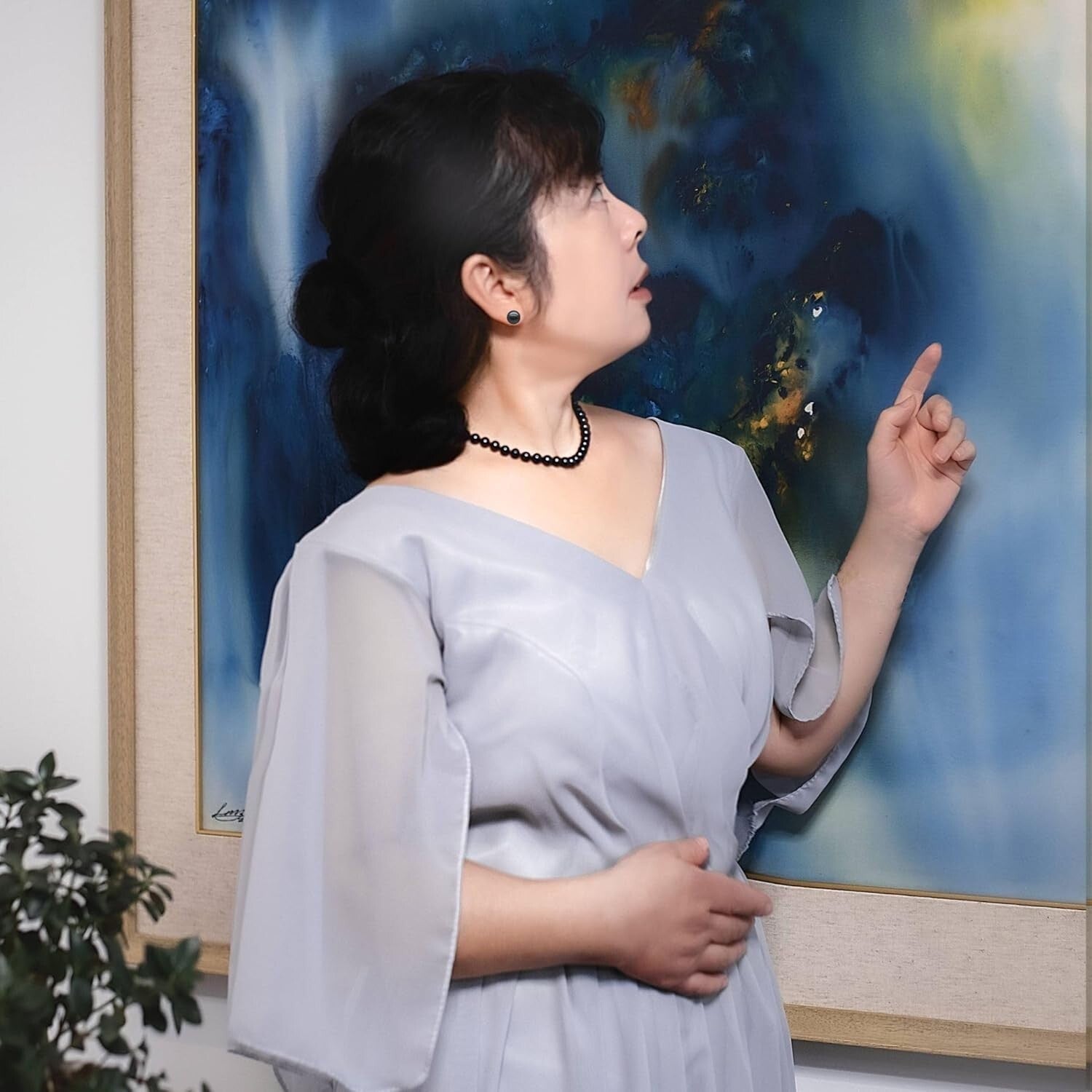 Double Knotted 16-Inch Black Pearl Choker with Sterling Silver Clasp, Gift-Ready