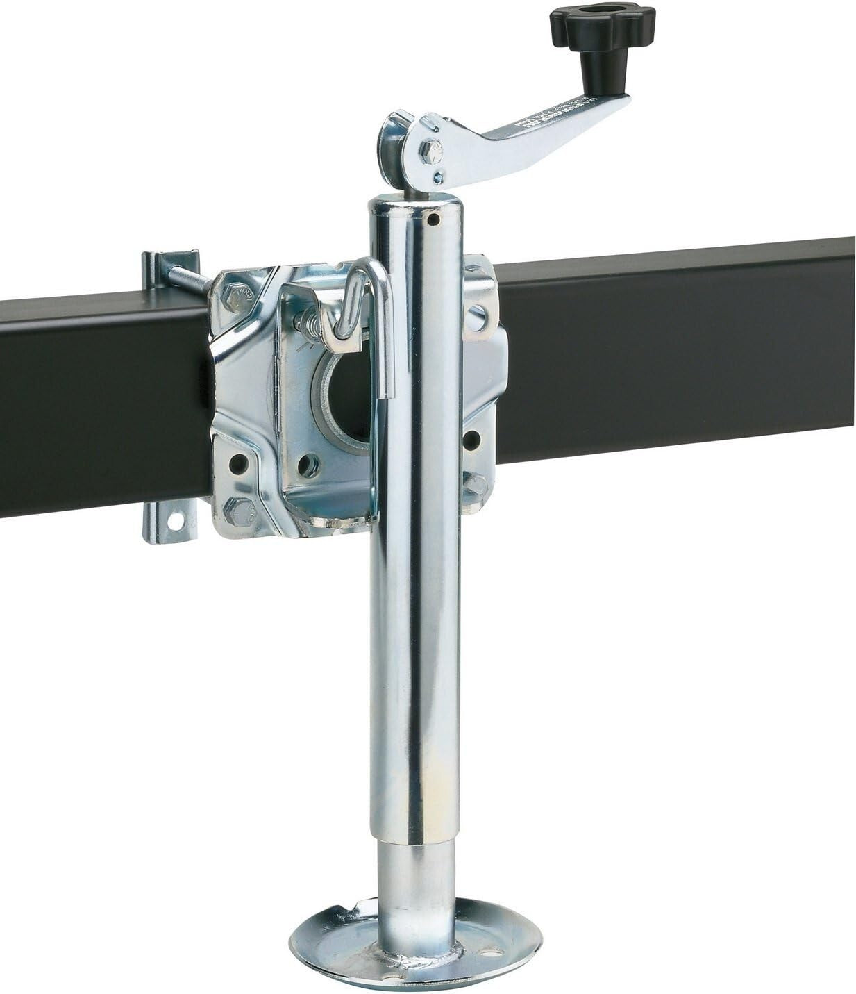 Heavy-Gauge Chrome Trailer Jack with 10-Inch Lifting Capacity – Versatile Use