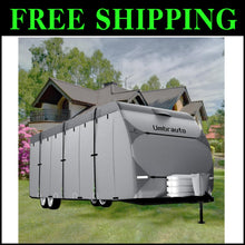 Load image into Gallery viewer, Universal Fit Waterproof Travel Trailer Cover with Windproof Ropes and Gutters