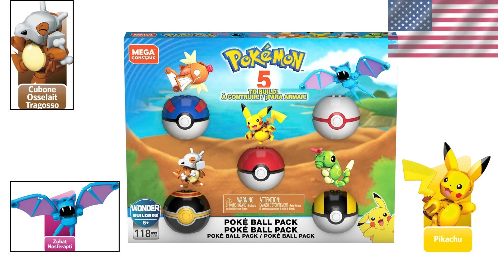 Exclusive Pokémon Multi-Figure Pack with 5 Poké Balls & Iconic Characters
