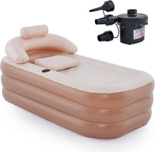 Load image into Gallery viewer, Portable Inflatable Bathtub with Electric Pump &amp; Pillow - Indoor/Outdoor Spa