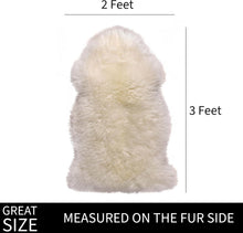 Load image into Gallery viewer, Natural Fluffy Sheepskin Rug - 2' x 3' - Perfect for Bedroom &amp; Living Room