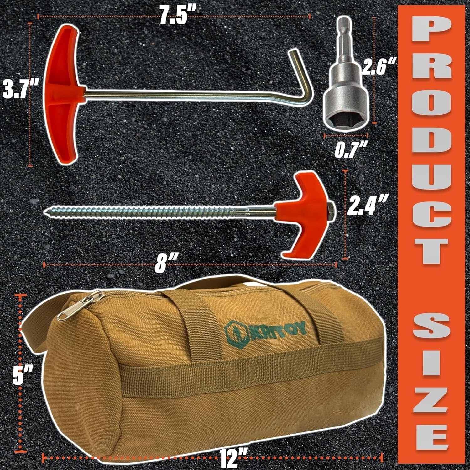 Outdoor Essential: 30 Heavy Duty Screw-In Tent Stakes with Sturdy Storage Bag