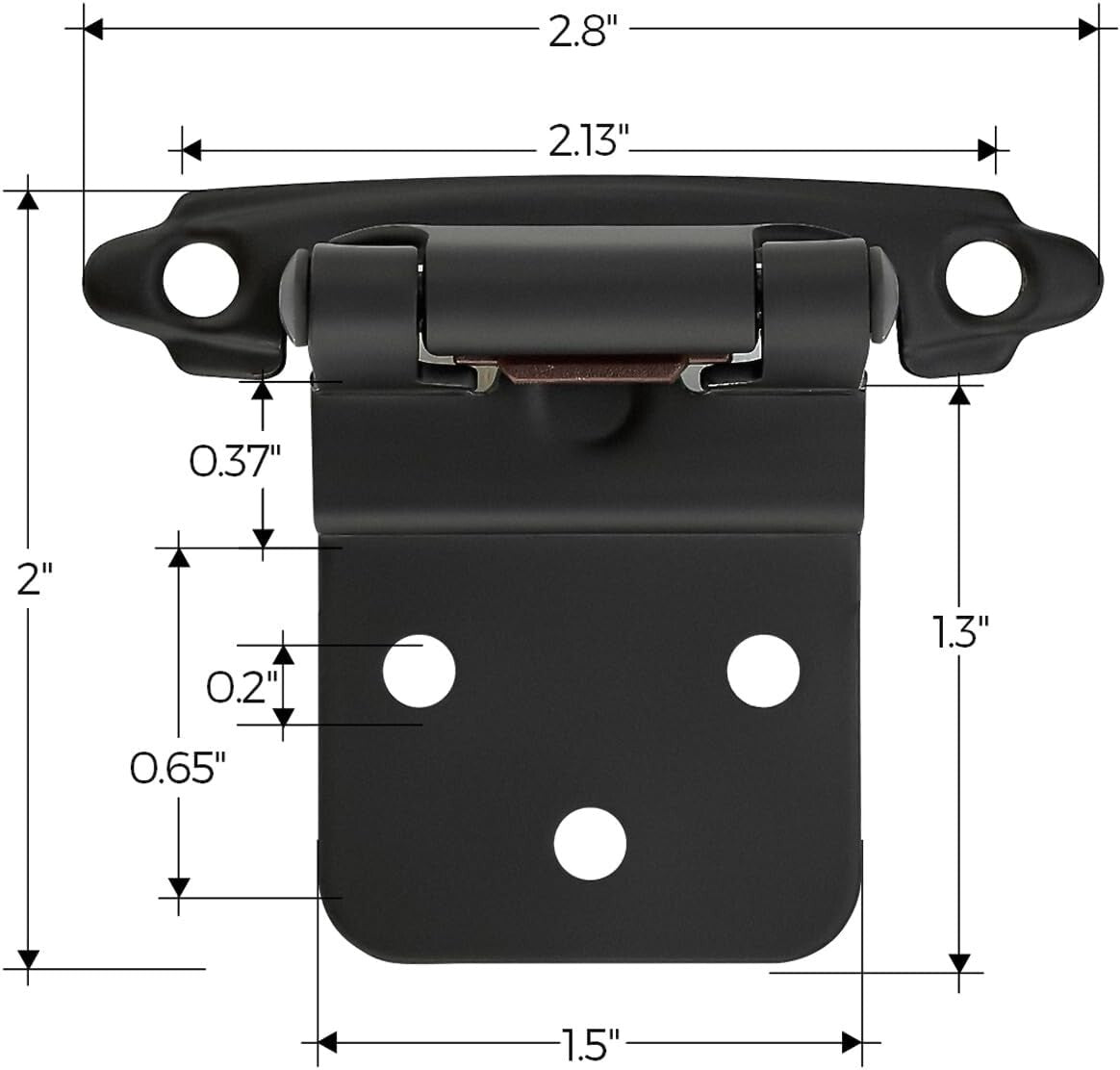 Easy Install 3/8" Inset Cabinet Hinges with Soft Close - 60 Matte Black Pieces