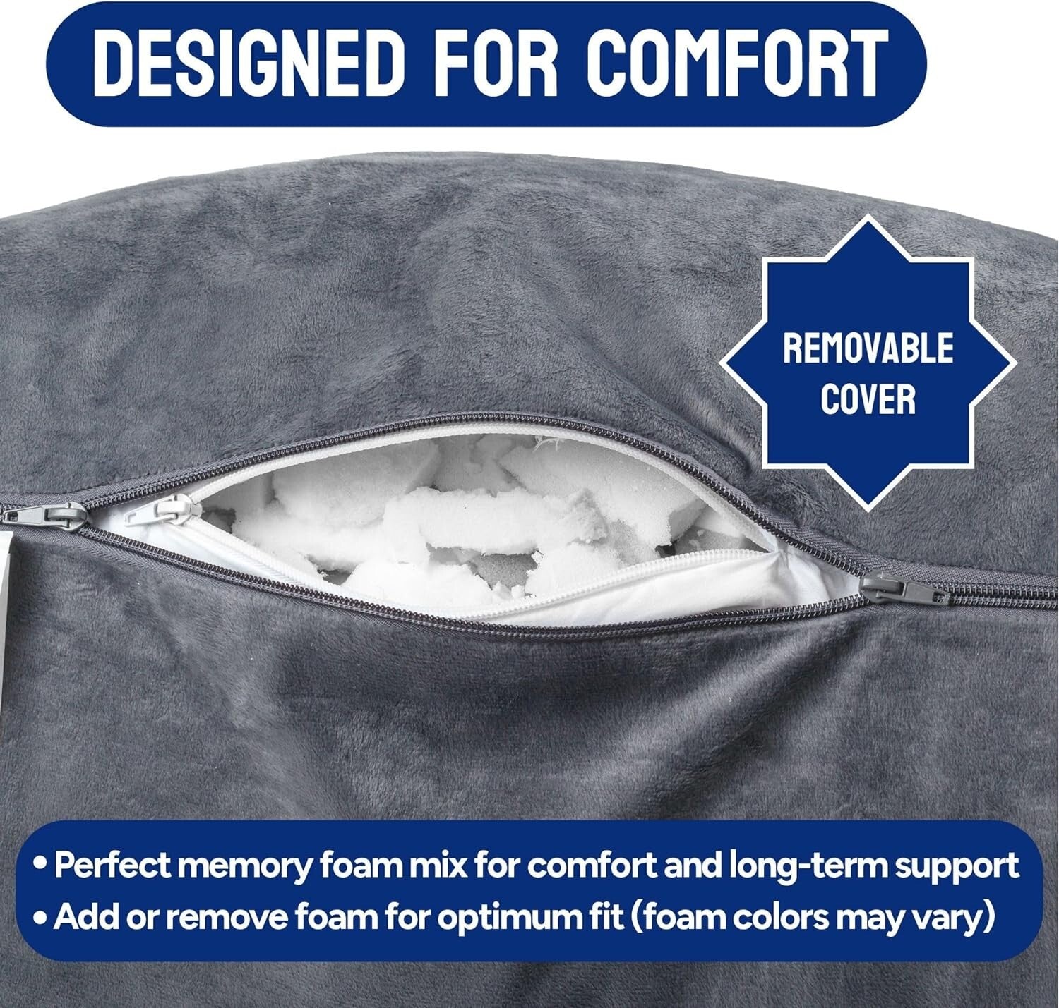 Breathable Backrest Pillow for Bed with Pockets - Perfect for Reading & Resting