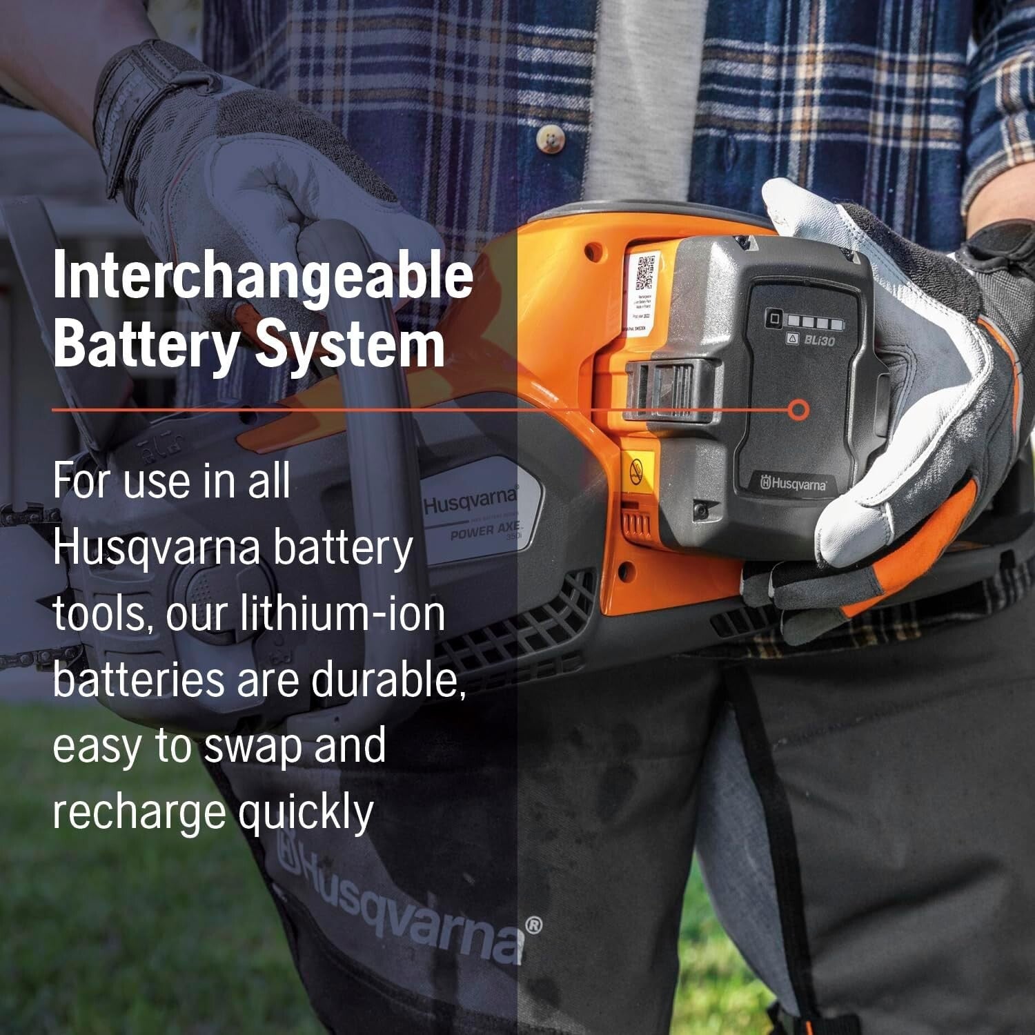 Battery-Powered Power Axe 350i Chainsaw: 25% More Power Boost Mode Included