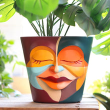 Load image into Gallery viewer, Unique 8-Inch Eclectic Rainbow Planter - Lightweight Resin with Drainage