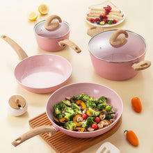 Load image into Gallery viewer, PFAS-Free Elegant Pink Ceramic Cookware Set – 12 Pieces for Gastronomic Delights