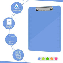 Load image into Gallery viewer, Smooth Surface Plastic Clipboards - 25 Pack, Low Profile Clips for Easy Use