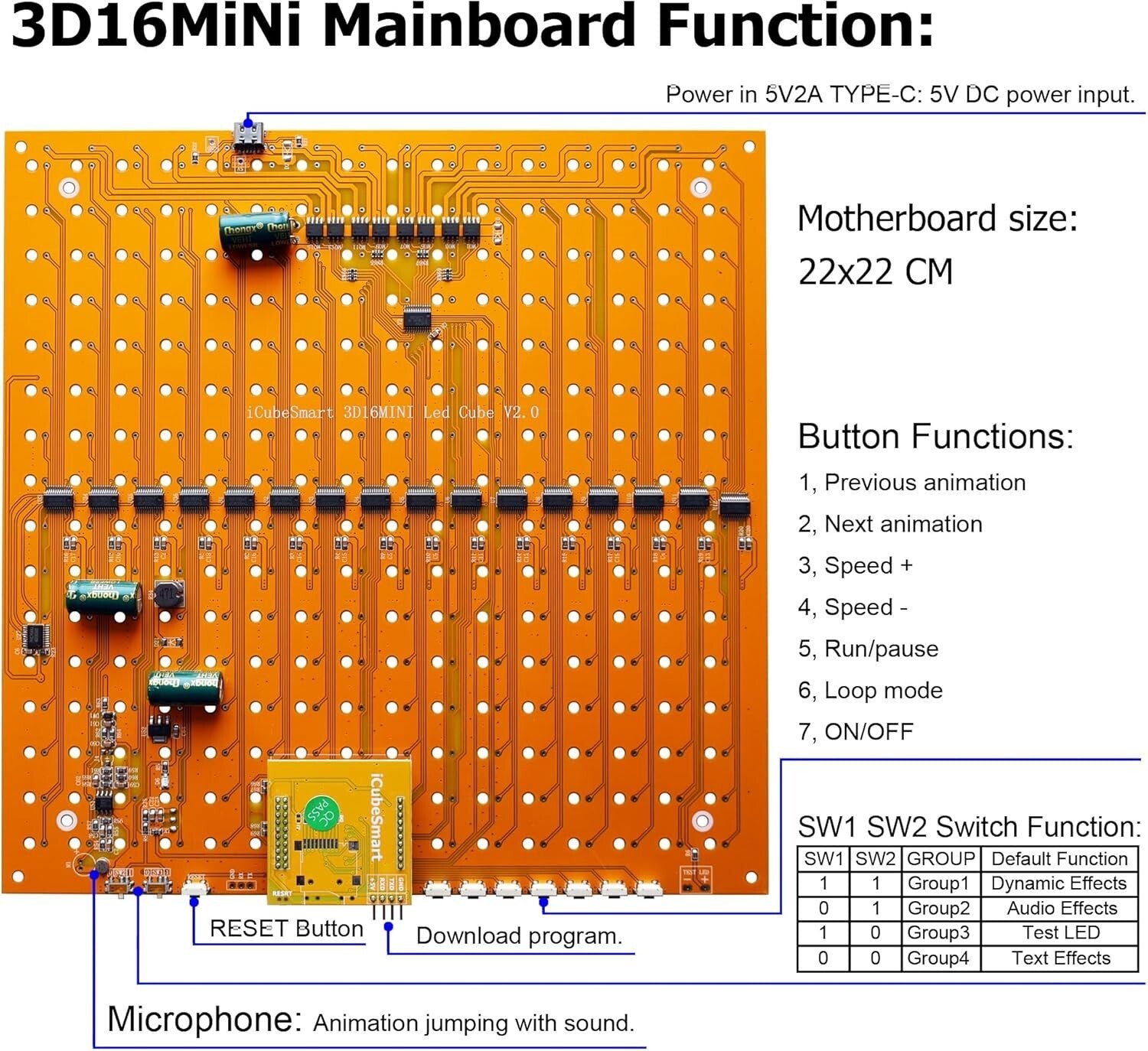 Mini 3D LED Cube DIY Project Kit - Fun Electronics Soldering Experience