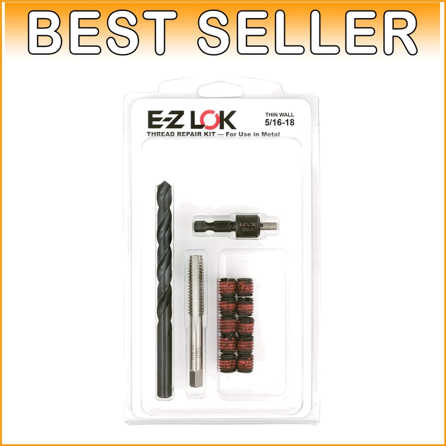 Durable Thread Repair Kit with Installation Tools for 5/16-18 Soft Metal Inserts