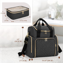 Load image into Gallery viewer, Black Travel Cosmetic Bag with Protective Padding and Multiple Storage Features