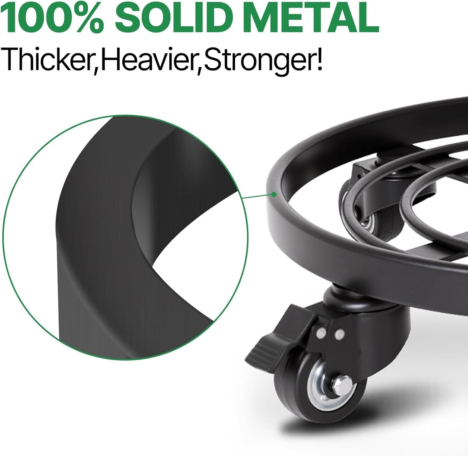 14-Inch Rolling Plant Stand with Lockable Casters - Indoor & Outdoor Mobility