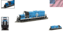 Load image into Gallery viewer, HO Scale EMD GP9M Model Train - Boston &amp; Maine Diesel in Blue/Black/White