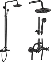 Load image into Gallery viewer, Dual Function Oil Rubbed Bronze Shower Faucet: 8-Inch Rainfall &amp; Handheld Design