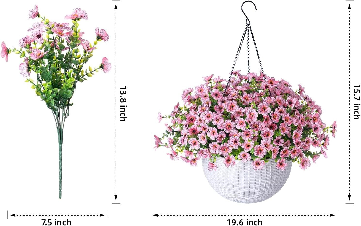 Elegant Silk Daisy Hanging Basket - Perfect for Year-Round Home and Patio Charm