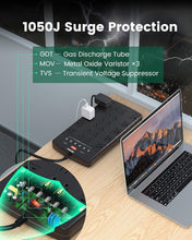Load image into Gallery viewer, Multi-Outlets Power Strip with 22 Outlets + 6 USB Ports - Flat Plug for Space