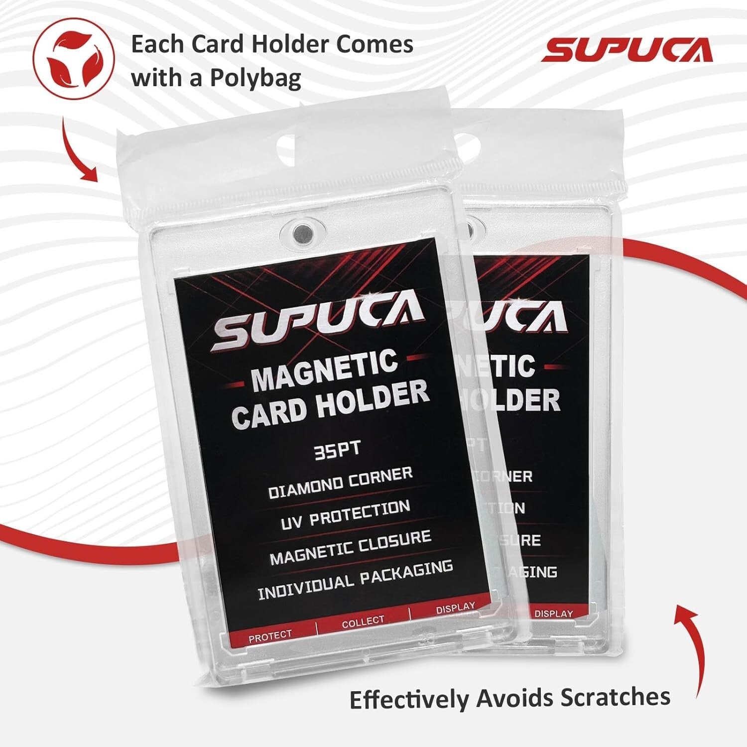 100 Magnetic Card Holders - 35PT UV-Blocking Protectors for All Card Collections