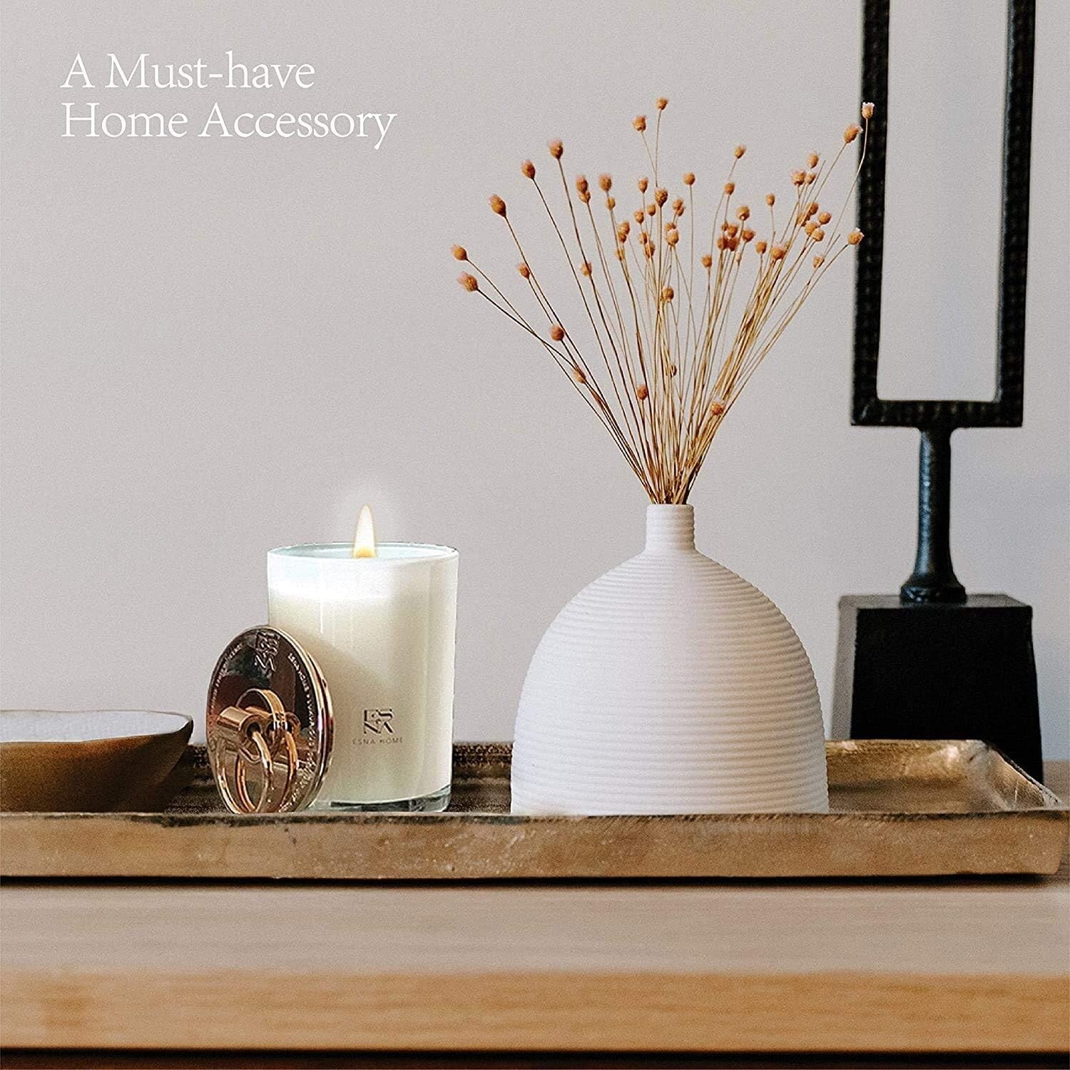 50+ Hour Lavender Scented Candle - Clean Burn Soy Wax for Mindful Relaxation