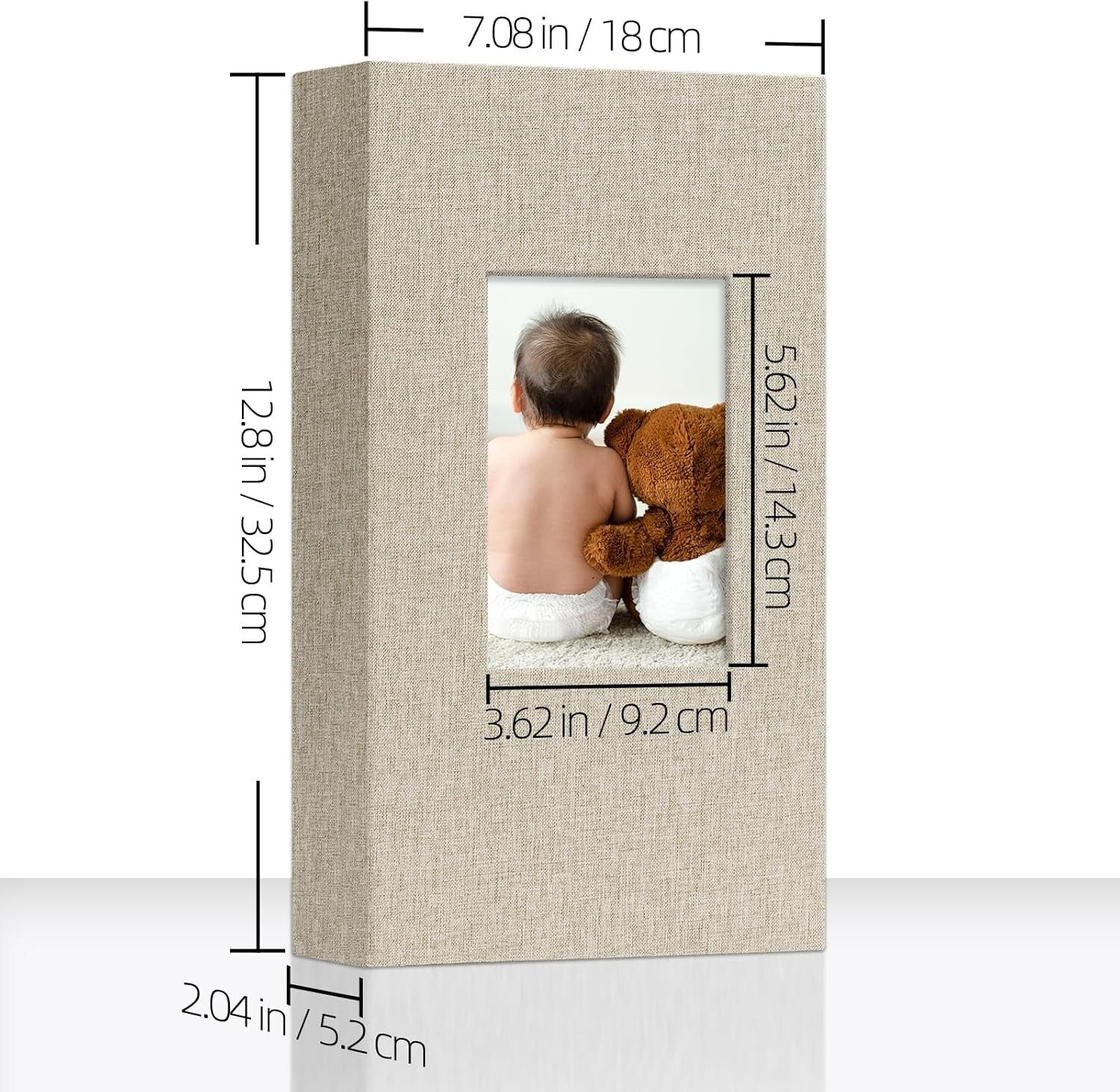 Deluxe 4x6 Photo Album Set - 600 Capacity Linen Cover Memory Books in Beige