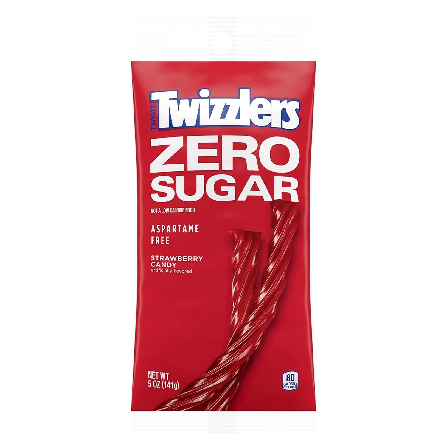 Kosher Zero Sugar Twists - 12 Bags of Strawberry Licorice Style Candy, 5oz Each