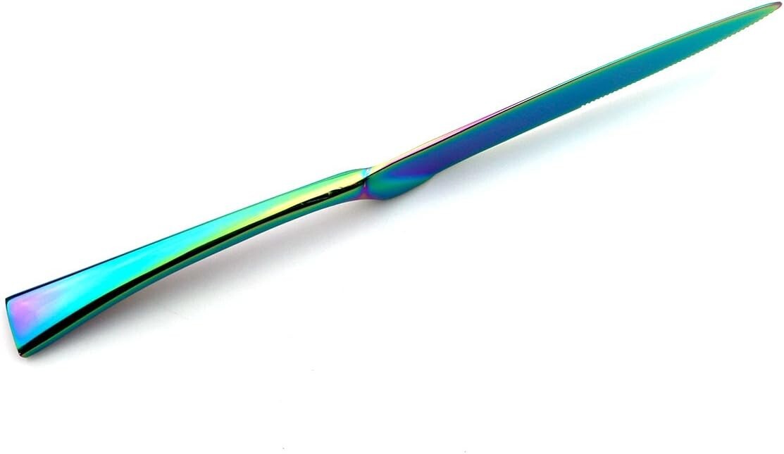 20-Piece Luxury Iridescent Flatware Set - Elegant Stainless Steel Silverware