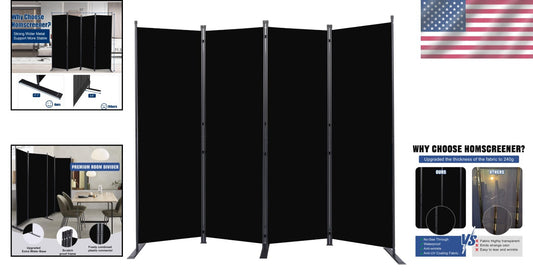 Adjustable 88-Inch Portable Room Divider with 4 Panels for Added Privacy