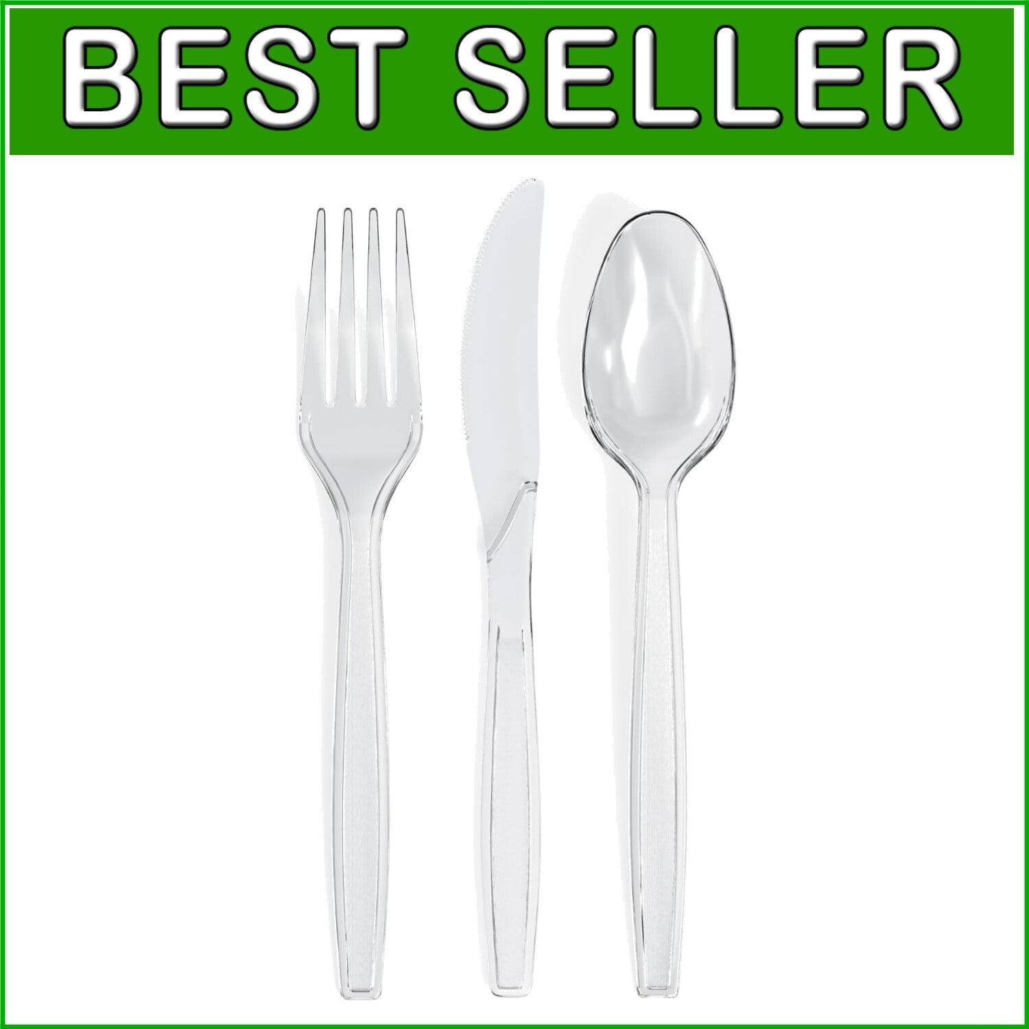 600-Piece Heavy-Duty Plastic Silverware Set for 200 Guests - Elegant Disposab...