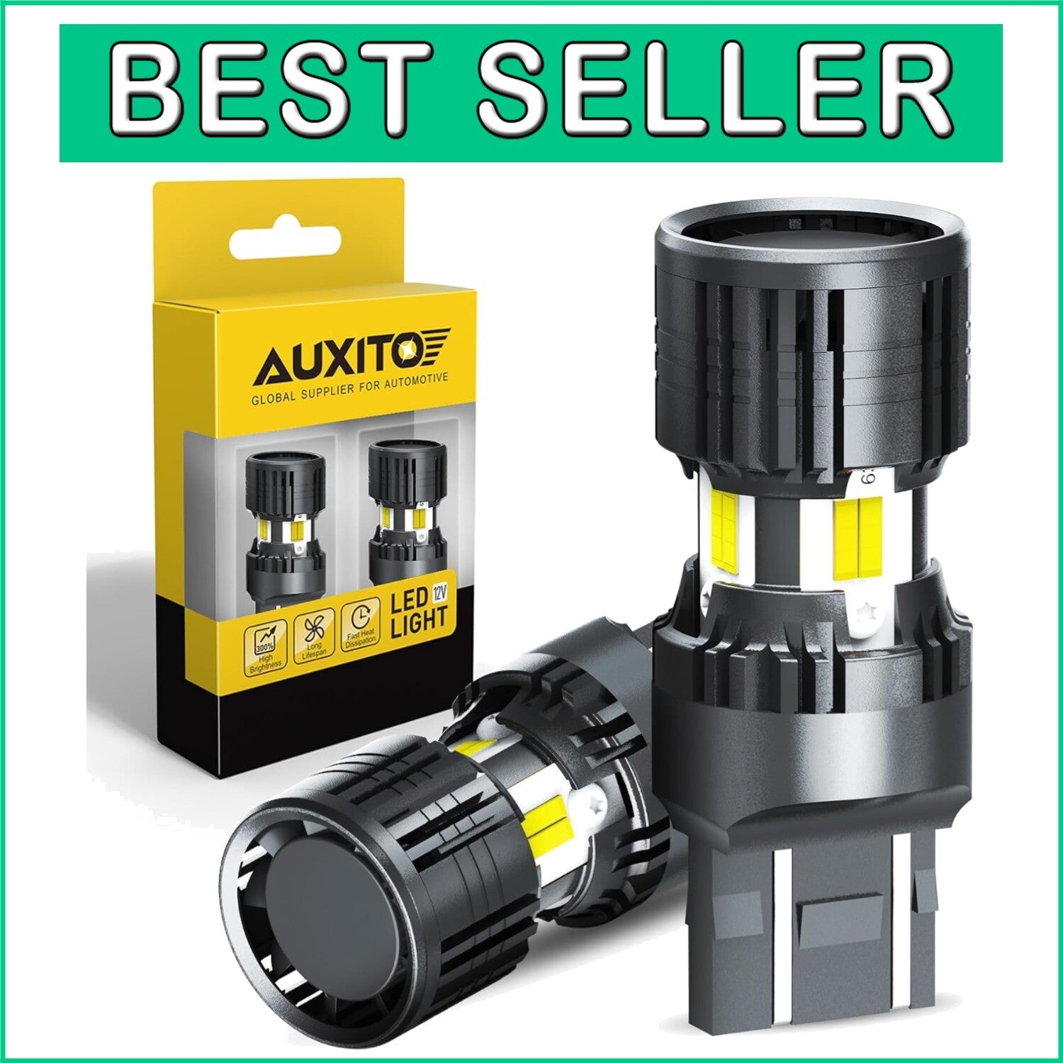 Ultra Bright 7440 LED White Bulbs - Ideal for Reverse, Signal & Parking Lights