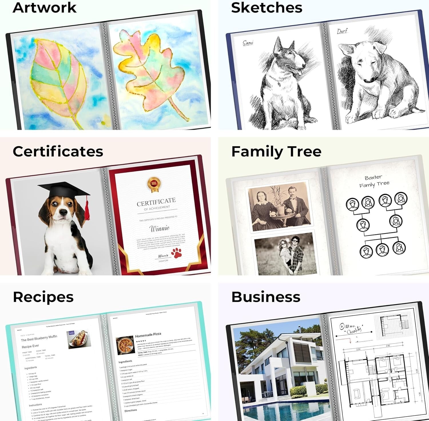 Customizable 60-Pocket Presentation Binder - Premium 8.5 x 11 Document Organizer