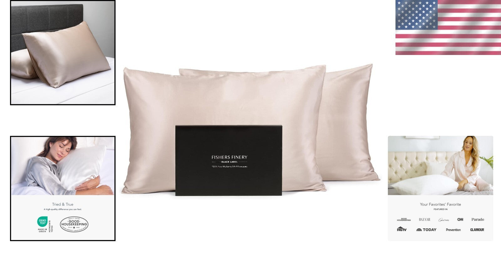 Good Housekeeping Approved 30mm Pure Silk Pillowcase Set in Taupe - King Size