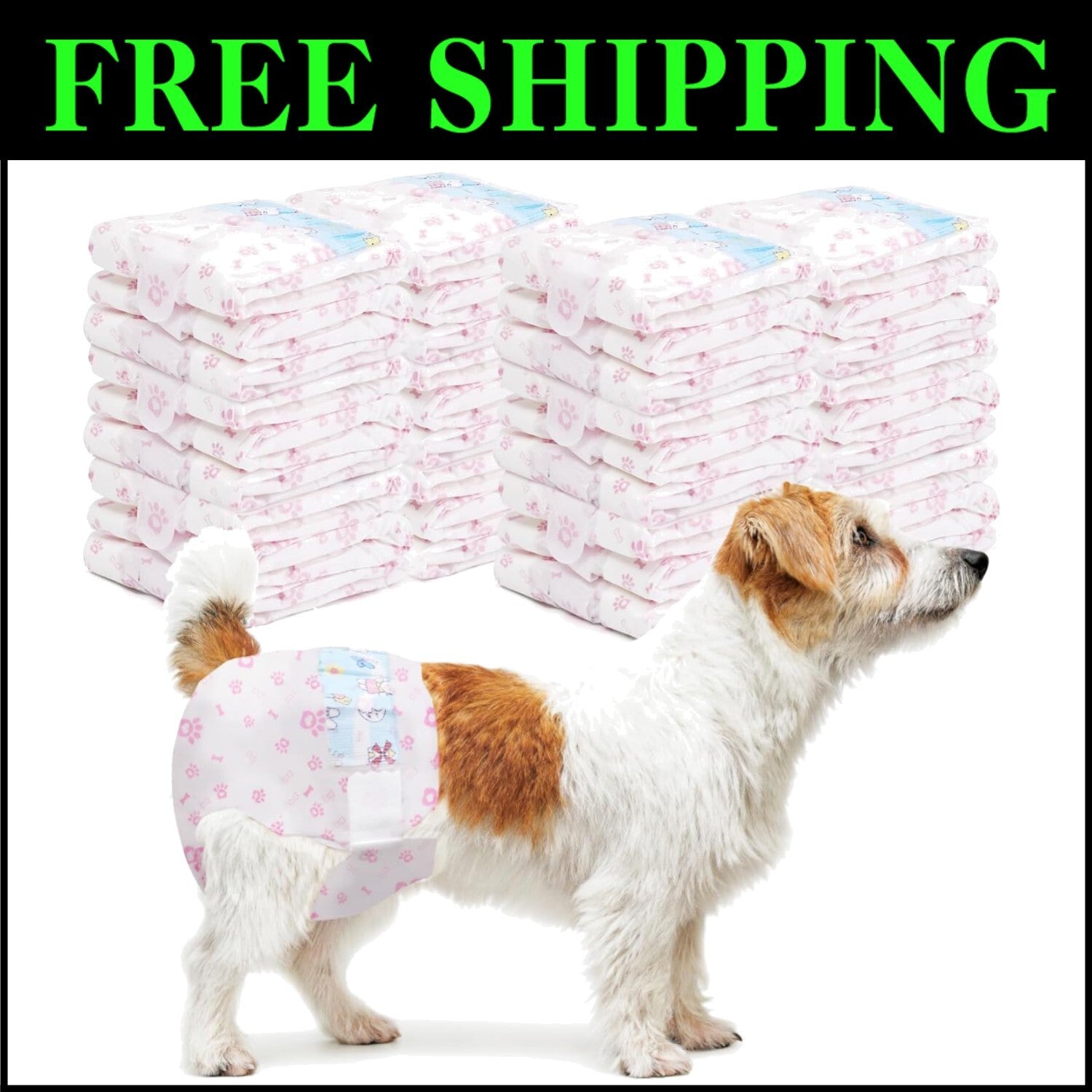 Comfortable Pink Disposable Dog Diapers for Female Dogs - 360° Leak Protection