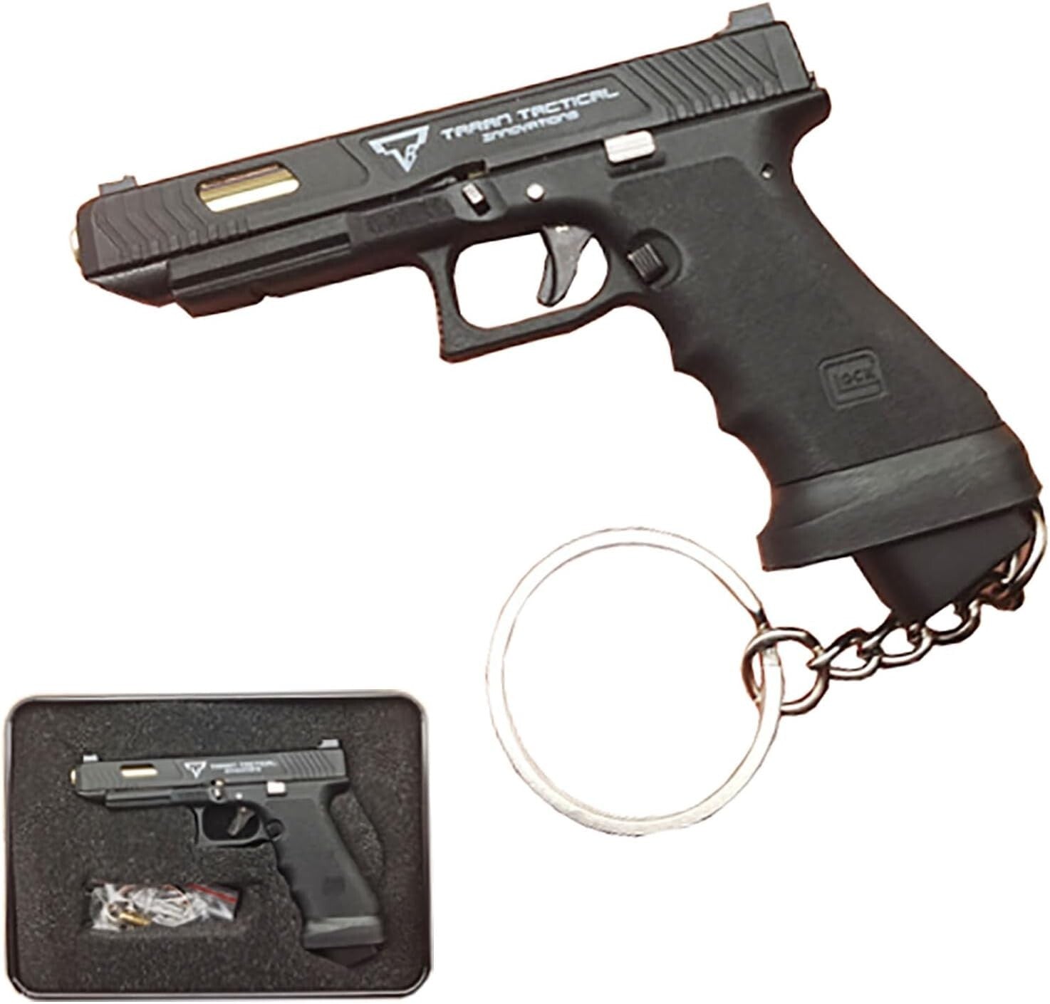 Compact Tactical Mini Gun Keychain - 1:3 Scale Model, Perfect Gift for Men