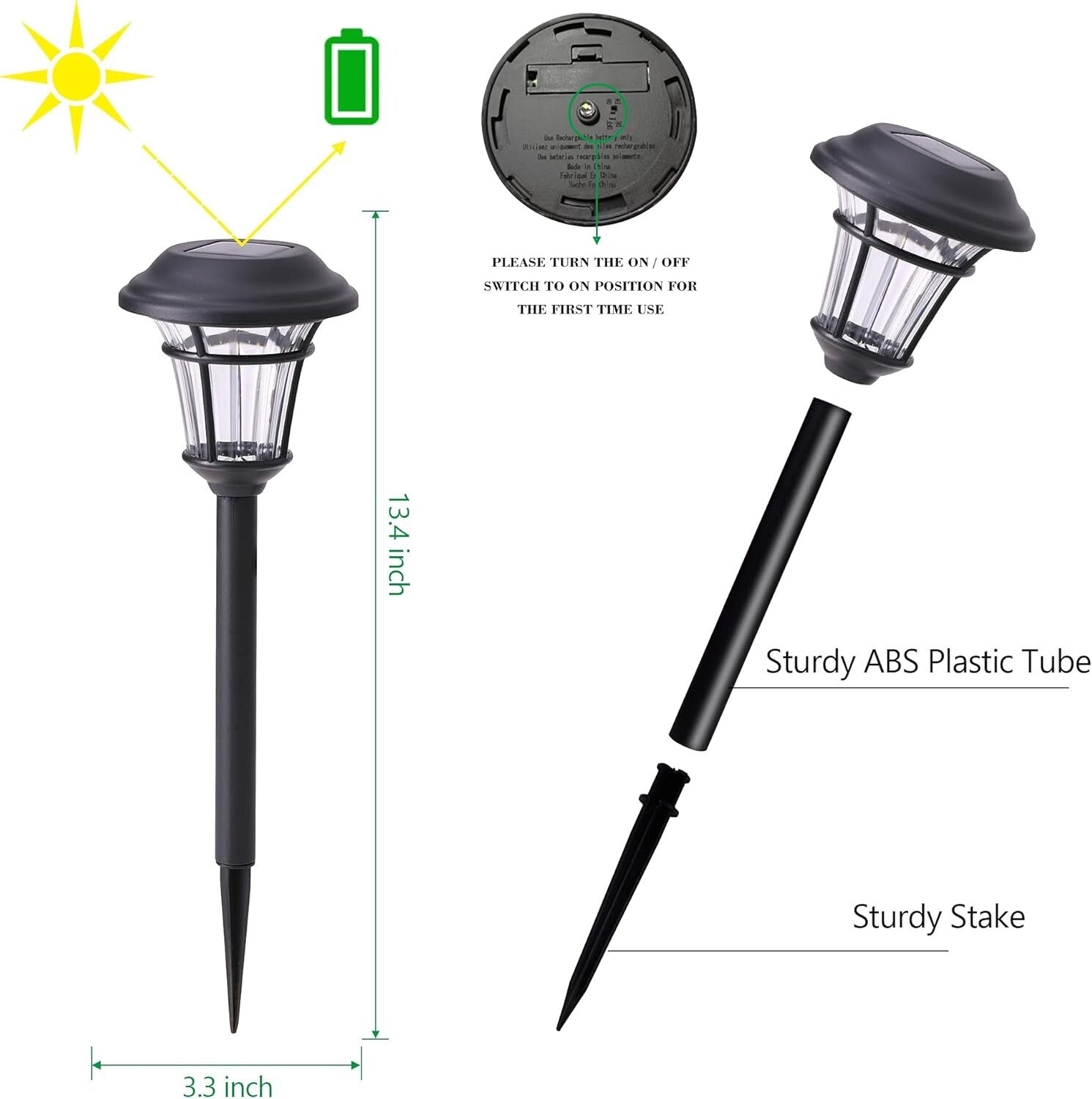 Stylish 12 Solar Garden Lights - Cordless, Waterproof Outdoor Pathway Lighting