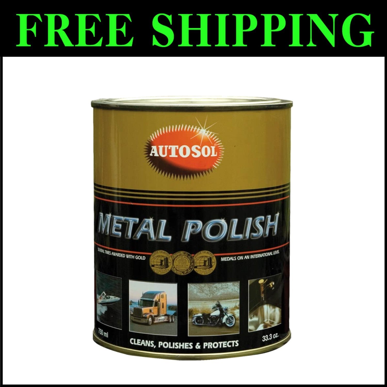 750ml Professional Grade Metal Polish - Effective on Cars, Boats & Home Items