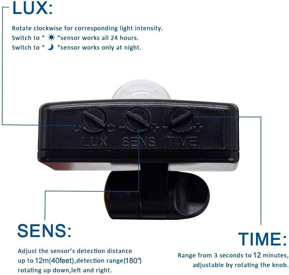 Energy Efficient 20W LED Motion Sensor Floodlight - 180° Angle Illumination