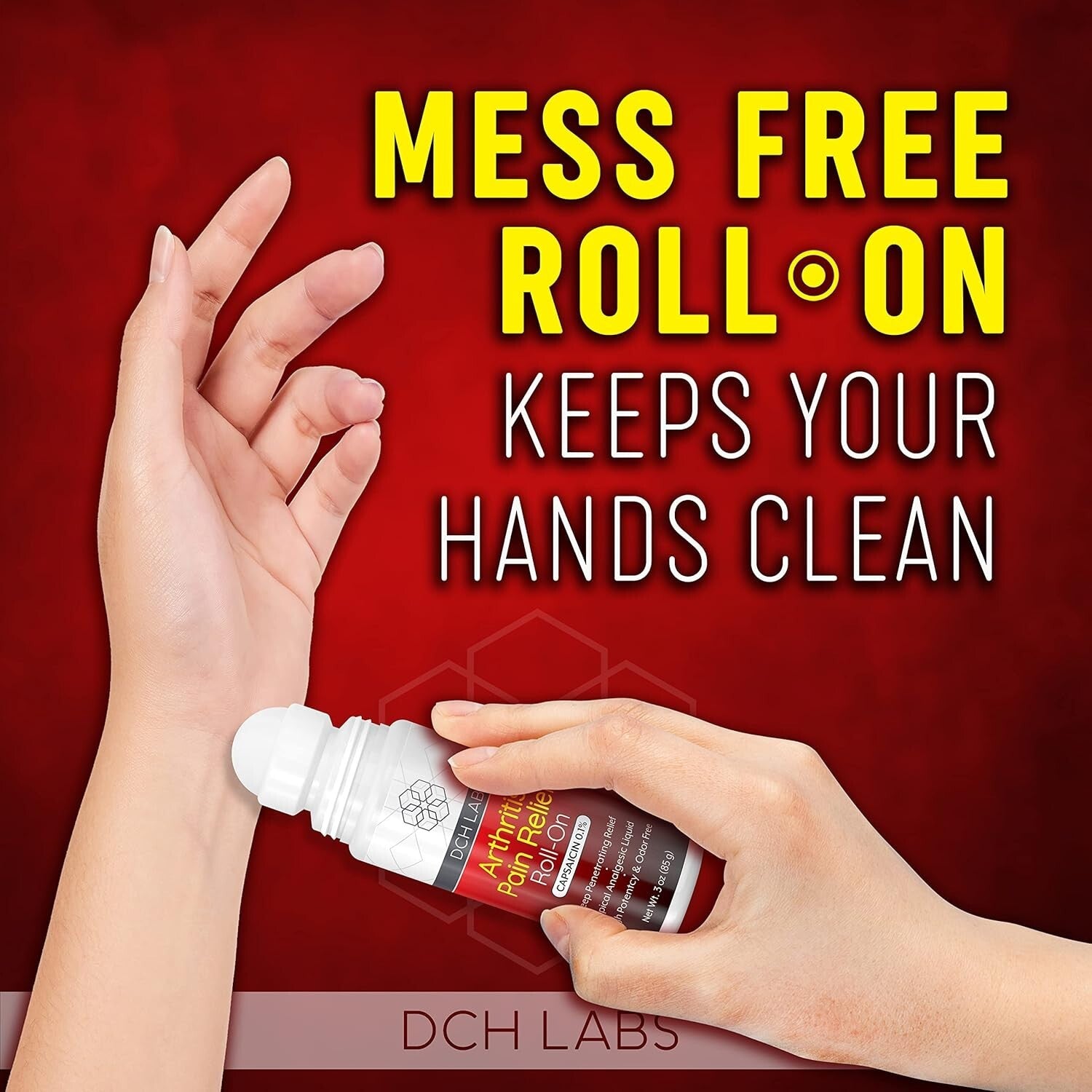 Mess-Free Capsaicin Roll-On for Deep Pain Relief: Arthritis & Joint Care, 3-Pack