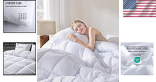 Load image into Gallery viewer, Oversized King Comforter - White All Season Duvet, Lightweight Down Alternative