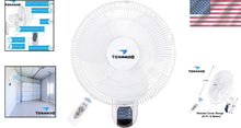 Load image into Gallery viewer, Whisper-Quiet 16-Inch Wall Fan with Remote Control &amp; Adjustable Tilt - UL Listed
