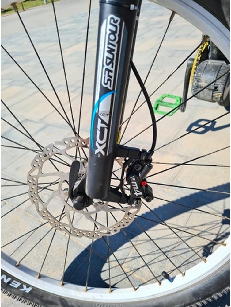 Adjustable Hose 4-Piston MTB Hydraulic Brake Set - Complete with Floating Discs