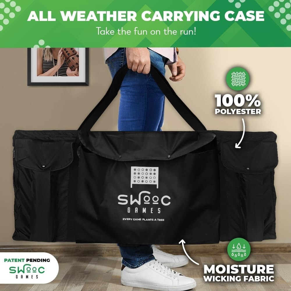 Giant Connect 4 Outdoor Game - 4ft x 3ft with 60% Quieter Design & Carrying Bag