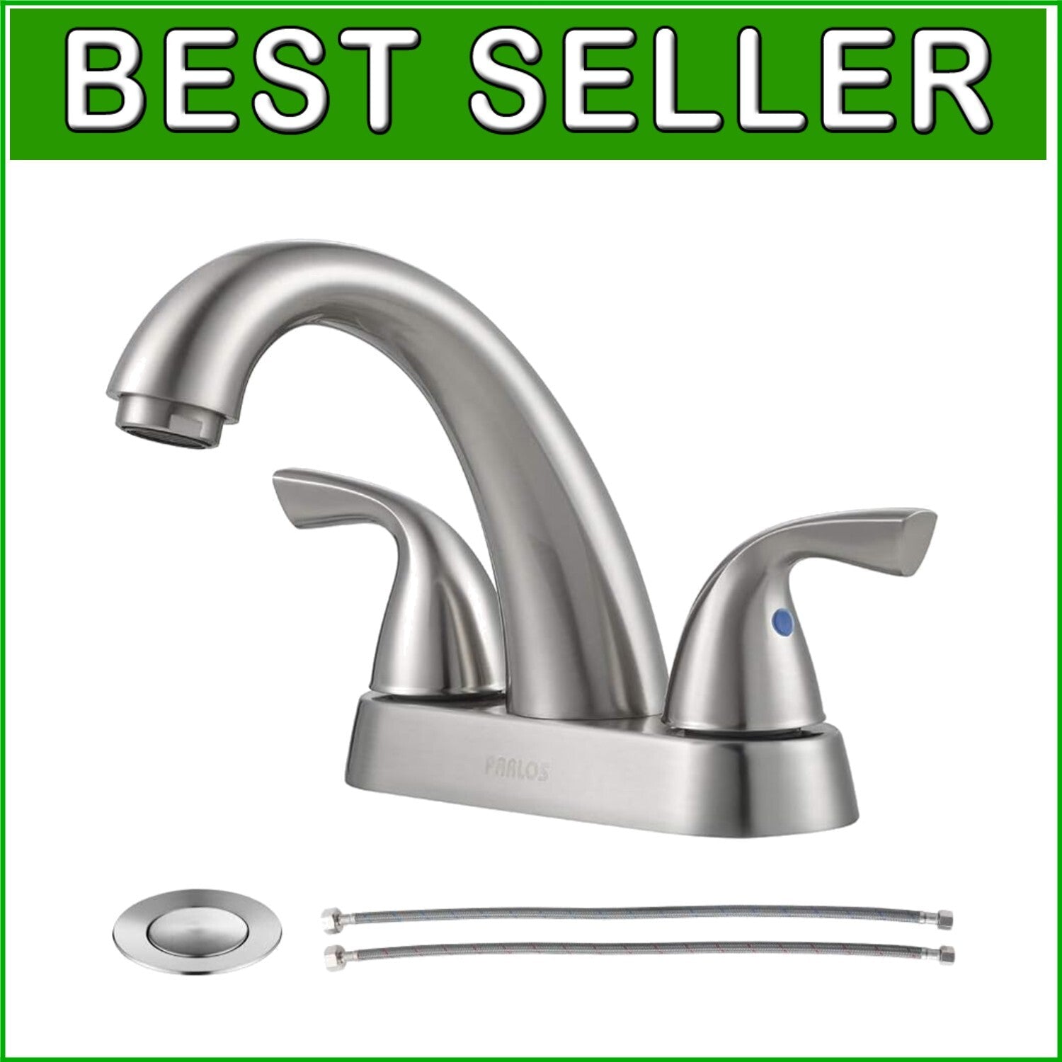 Elegant 2-Handle Bathroom Sink Faucet in Brushed Nickel - Water Efficient Design