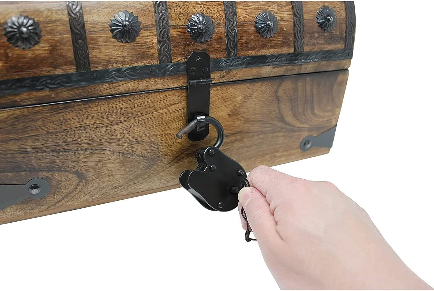 Classic Large Pirate Treasure Chest – Unique Handcrafted Wooden Storage Solution