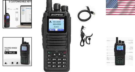 All-In-One DM-1701 Two Way Radio: Analog/Digital, 10 Mile Range & Multi-Function