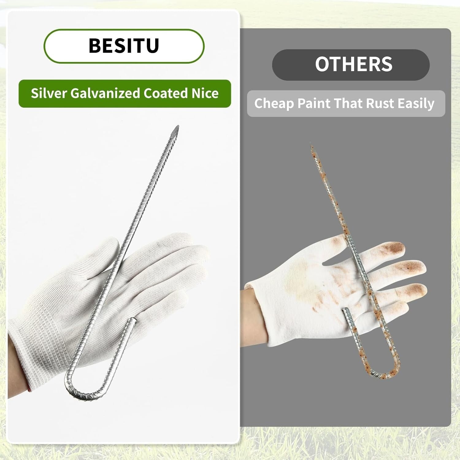 Durable 12-Inch galvanized Practical Stakes - 50 Pack for Landscape and Events